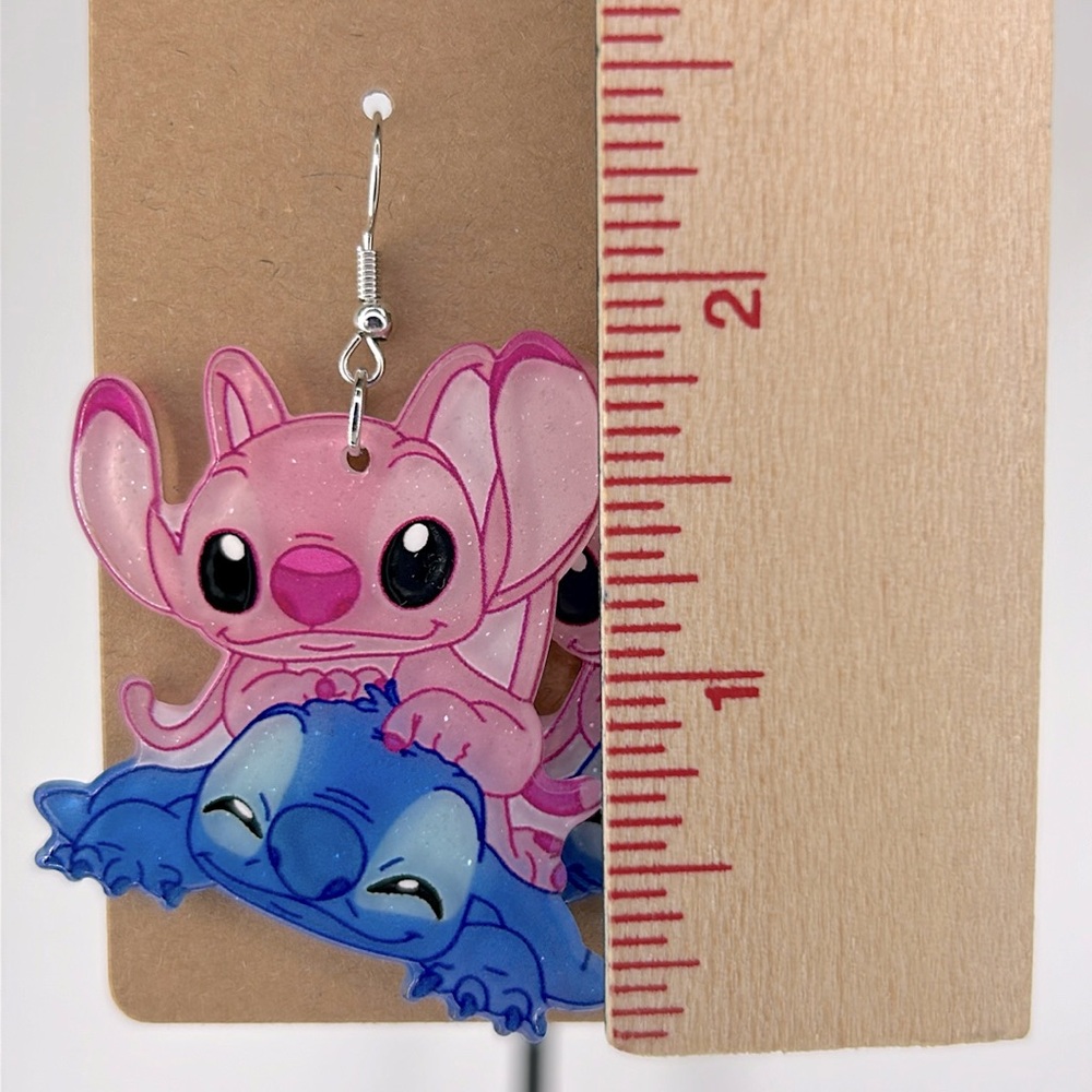 Acrylic Lilo and Stitch Earrings Cute Characters  Fashion Jewelry - Picture 2 of 4